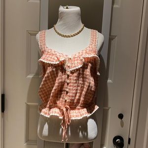 Ruffle American eagle top